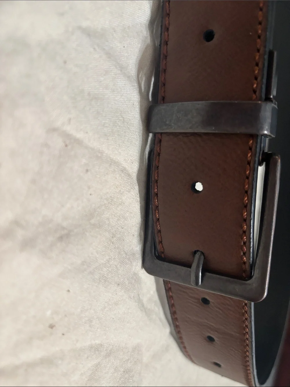 Levi's Brown Leather Belt with Matte Black Buckle